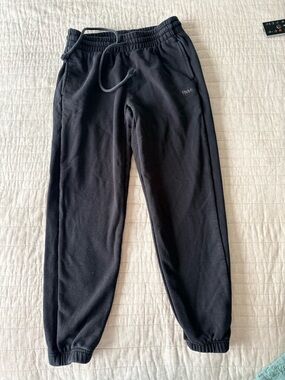TNA Black Terry Fleece Boyfriend Sweatpants